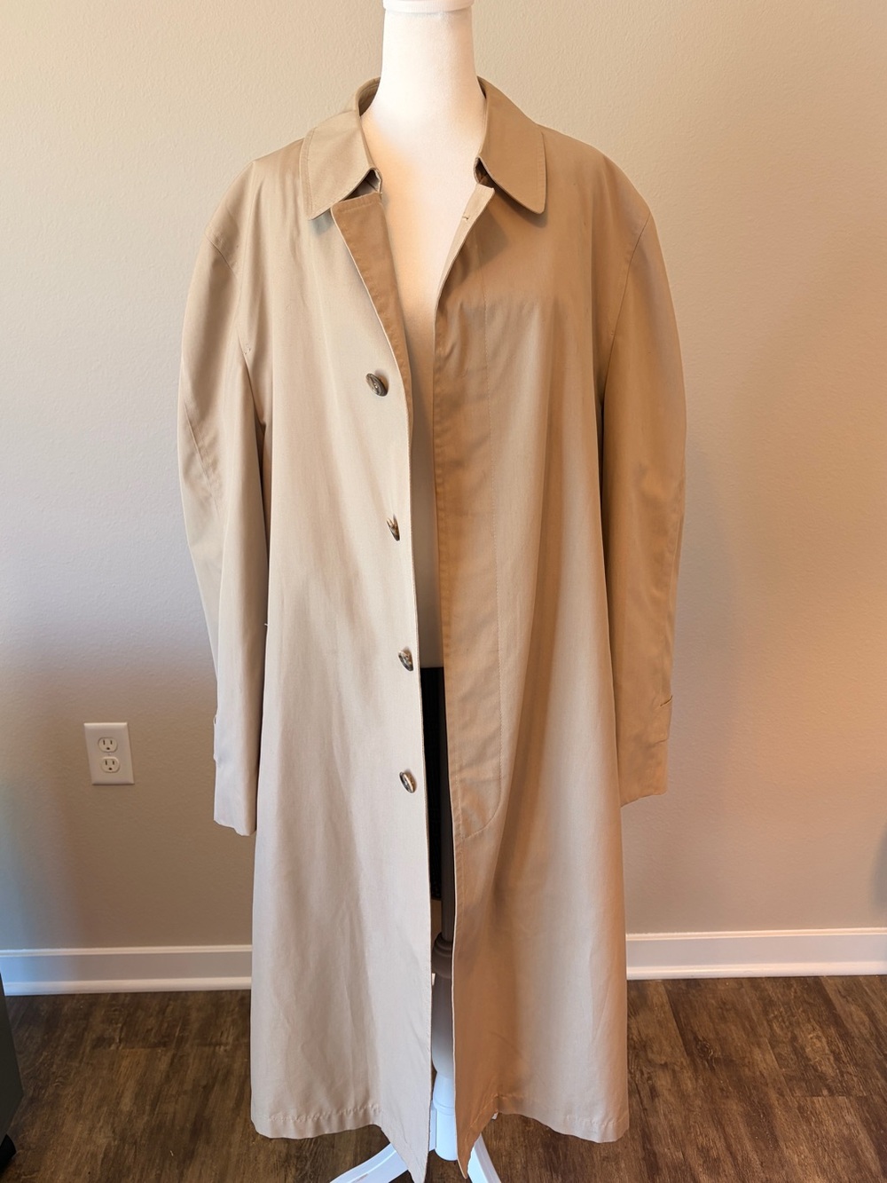 Christian Dior Monsieur Trench Coat Tan Single Breasted Wool Liner Mens XL 44L